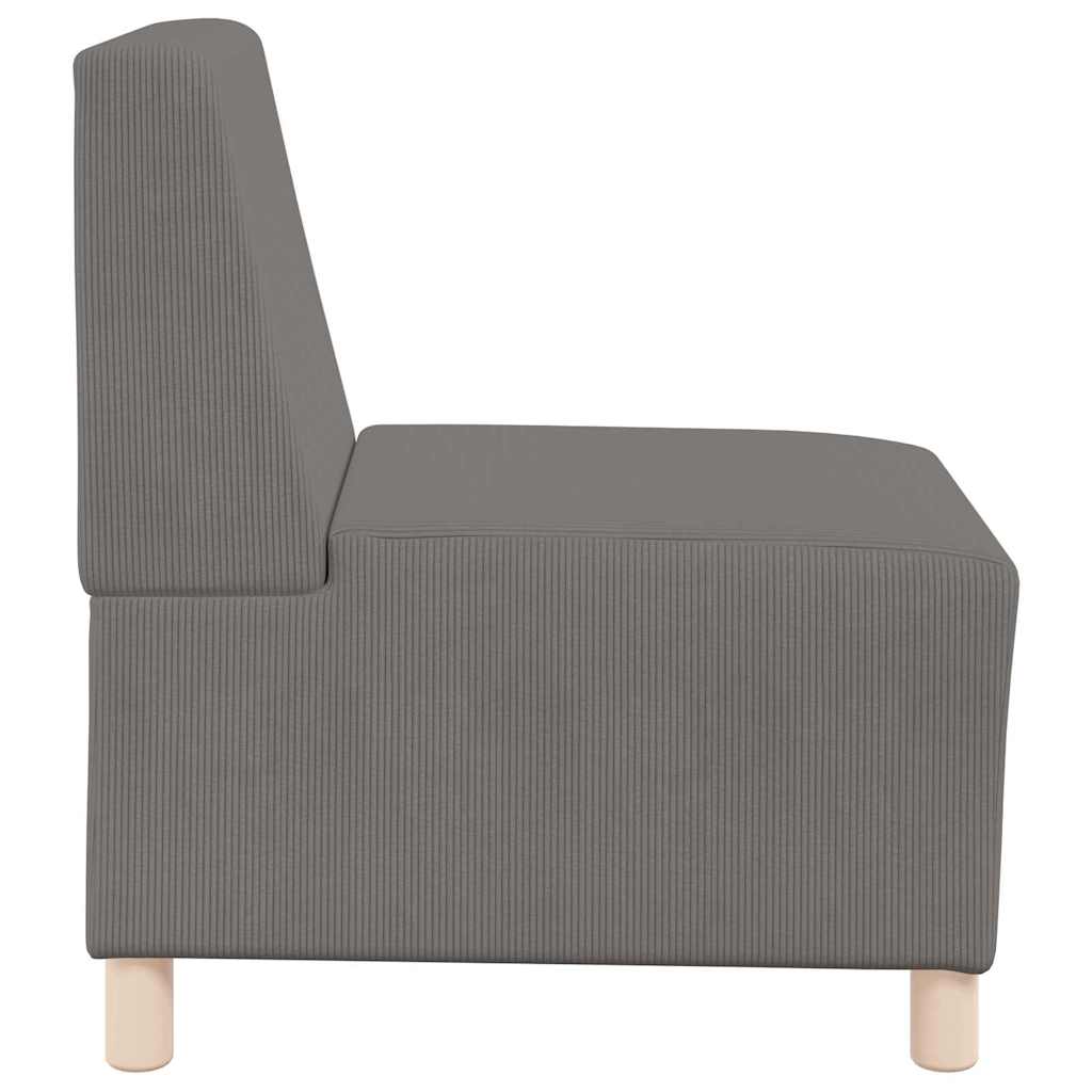 Modular Sofa Unit Armless 2 pcs Light Grey 55 x 74 x 82 cm
